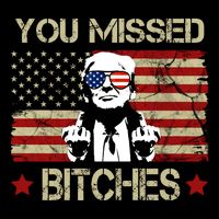 You Missed B!!Ches Donald Trump Middle Finger Usa Flag Impact Tech Backpack