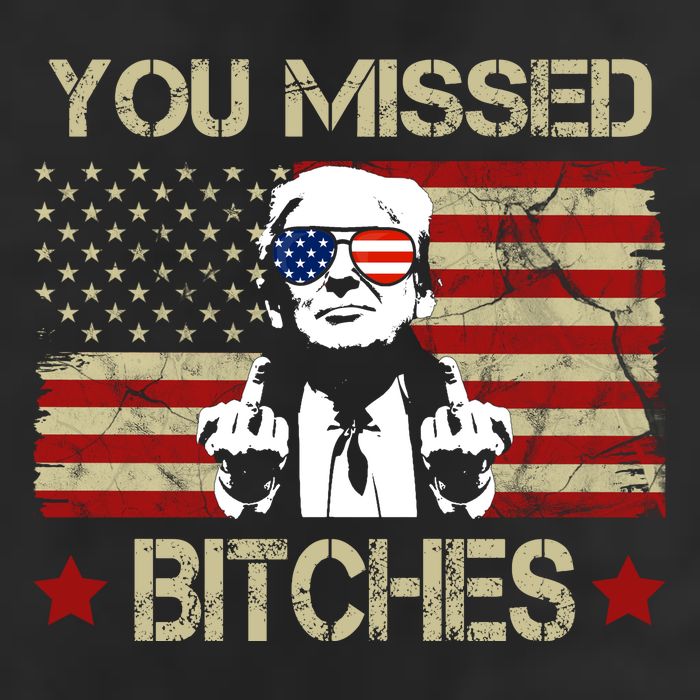 You Missed B!!Ches Donald Trump Middle Finger Usa Flag Trucker Hat
