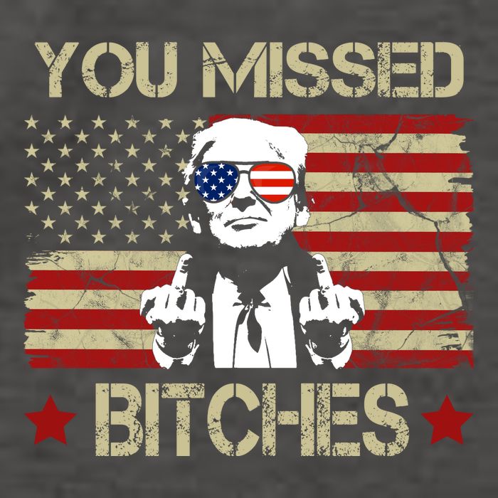 You Missed B!!Ches Donald Trump Middle Finger Usa Flag Vector Backpack