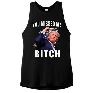 You Missed Bitch Trump Shot Shooting Trump Ladies PosiCharge Tri-Blend Wicking Tank