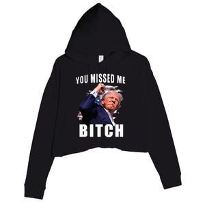 You Missed Bitch Trump Shot Shooting Trump Crop Fleece Hoodie