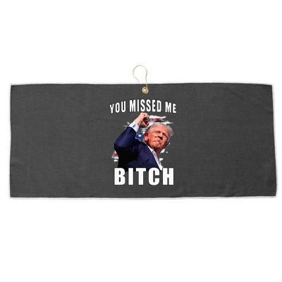 You Missed Bitch Trump Shot Shooting Trump Large Microfiber Waffle Golf Towel