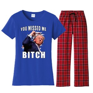 You Missed Bitch Trump Shot Shooting Trump Women's Flannel Pajama Set