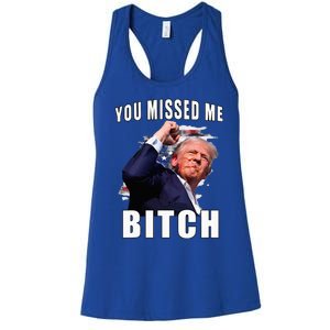 You Missed Bitch Trump Shot Shooting Trump Women's Racerback Tank