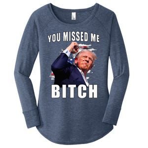 You Missed Bitch Trump Shot Shooting Trump Women's Perfect Tri Tunic Long Sleeve Shirt