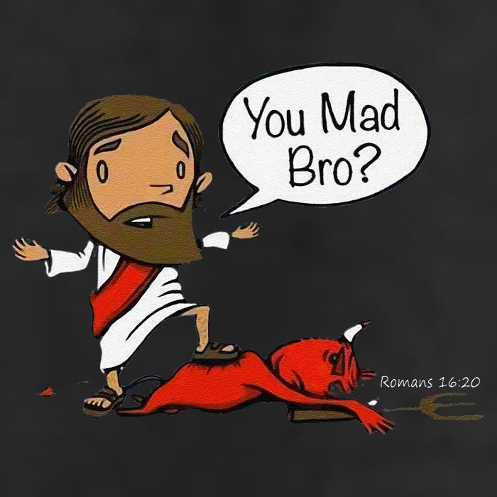 You Mad Bro Funny Jesus 7 Panel Mesh Trucker Snapback Hat