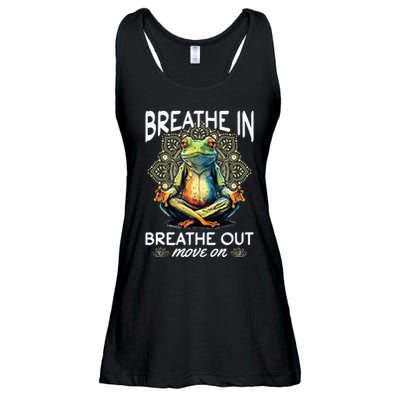 Yoga Meditation Breathe In Breathe Out Move On Ladies Essential Flowy Tank