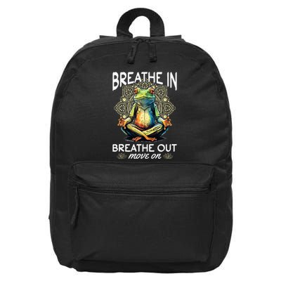 Yoga Meditation Breathe In Breathe Out Move On 16 in Basic Backpack