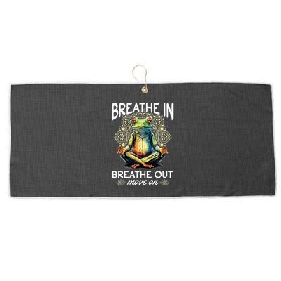 Yoga Meditation Breathe In Breathe Out Move On Large Microfiber Waffle Golf Towel