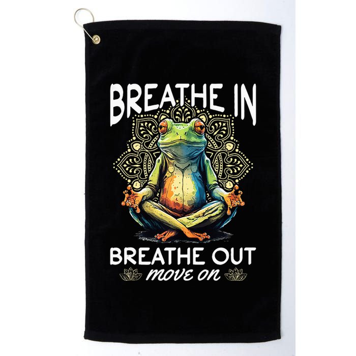 Yoga Meditation Breathe In Breathe Out Move On Golf Towel