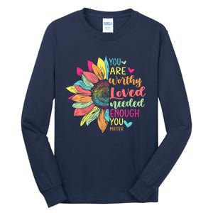 You Matter Be Kind Flower Self Care Mental Health Awareness Tall Long Sleeve T-Shirt