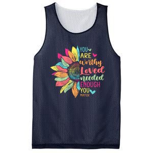 You Matter Be Kind Flower Self Care Mental Health Awareness Mesh Reversible Basketball Jersey Tank