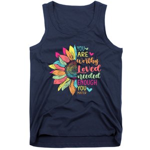 You Matter Be Kind Flower Self Care Mental Health Awareness Tank Top