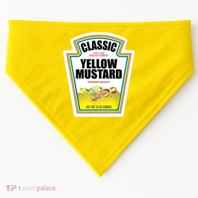 Yellow Mustard Condiment Group Halloween Costume USA-Made Doggie Bandana