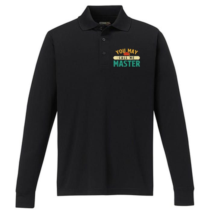 You May Call Me Master College Graduation Graduate Performance Long Sleeve Polo