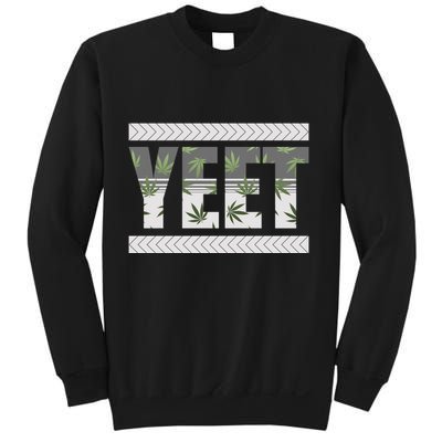Yeet Meme Cannabis Leaf Pattern Sweatshirt