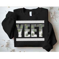 Yeet Meme Cannabis Leaf Pattern Sweatshirt