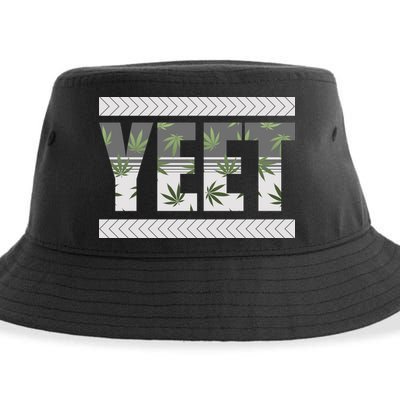 Yeet Meme Cannabis Leaf Pattern Sustainable Bucket Hat