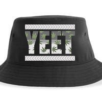 Yeet Meme Cannabis Leaf Pattern Sustainable Bucket Hat