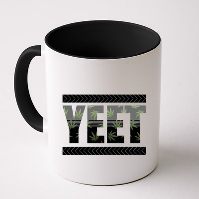 Yeet Meme Cannabis Leaf Pattern Coffee Mug