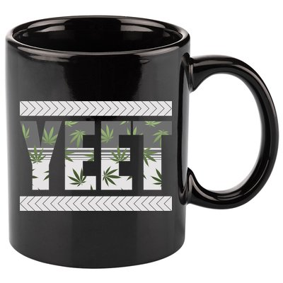 Yeet Meme Cannabis Leaf Pattern 11oz C Handle Ceramic Mug