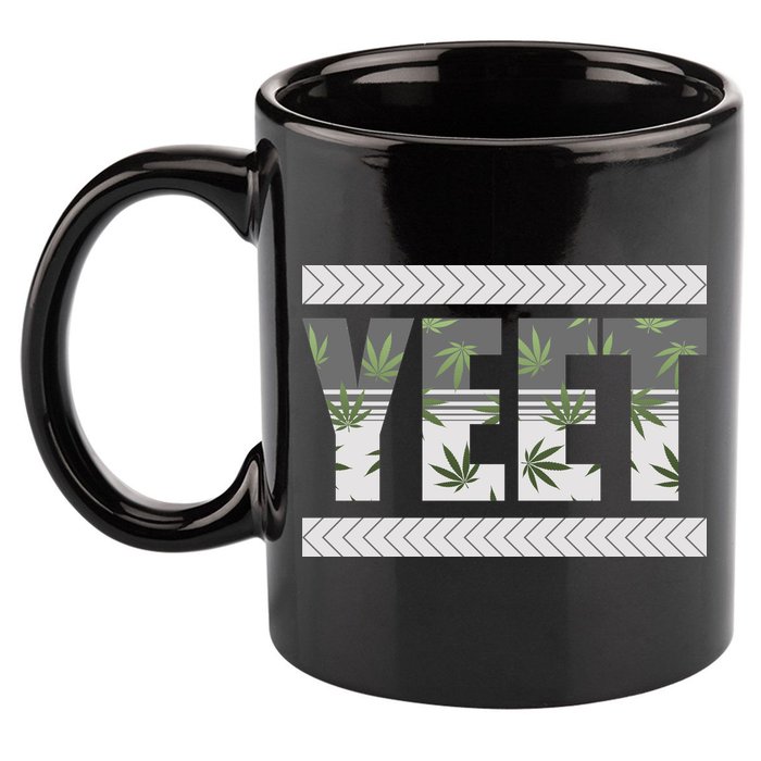 Yeet Meme Cannabis Leaf Pattern 11oz C Handle Ceramic Mug