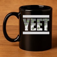 Yeet Meme Cannabis Leaf Pattern 11oz C Handle Ceramic Mug