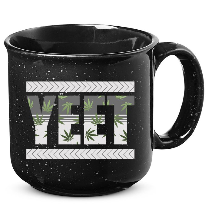Yeet Meme Cannabis Leaf Pattern 15oz Campfire Ceramic Mug