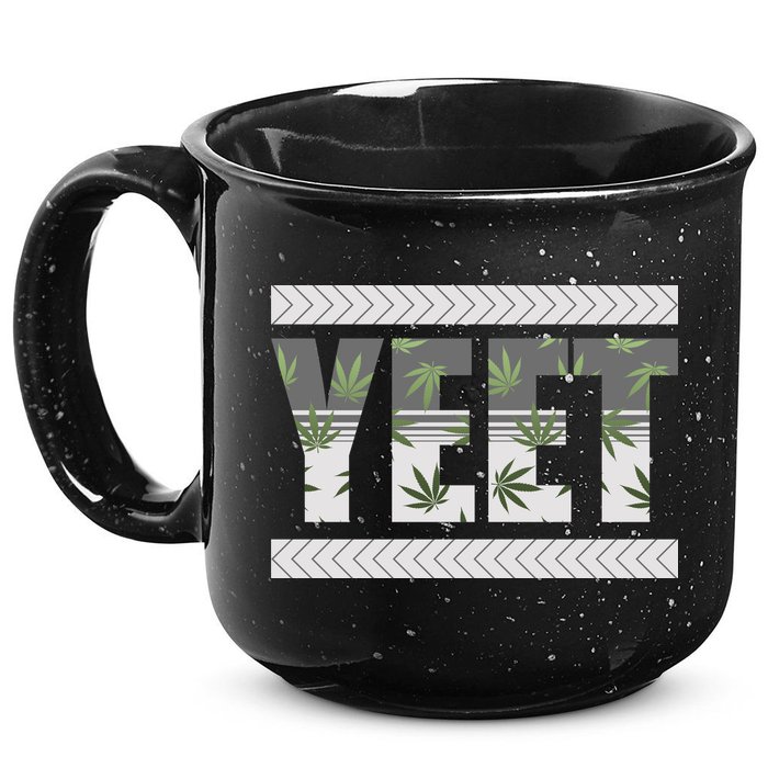 Yeet Meme Cannabis Leaf Pattern 15oz Campfire Ceramic Mug