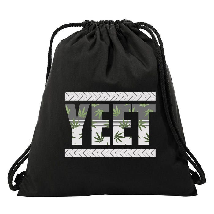 Yeet Meme Cannabis Leaf Pattern Drawstring Bag