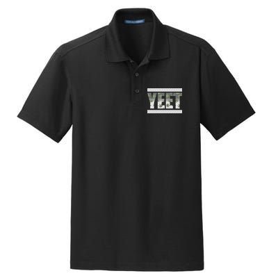Yeet Meme Cannabis Leaf Pattern Dry Zone Grid Polo
