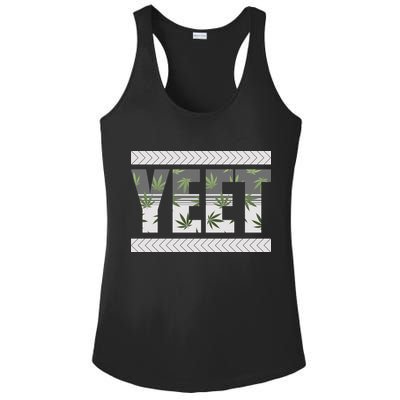 Yeet Meme Cannabis Leaf Pattern Ladies PosiCharge Competitor Racerback Tank