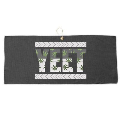 Yeet Meme Cannabis Leaf Pattern Large Microfiber Waffle Golf Towel