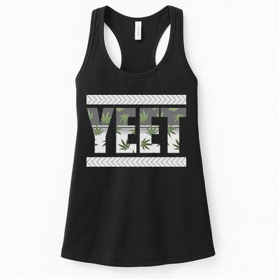 Yeet Meme Cannabis Leaf Pattern Womens Tank Top