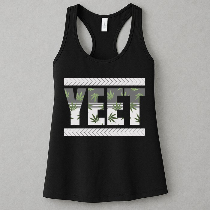 Yeet Meme Cannabis Leaf Pattern Womens Tank Top