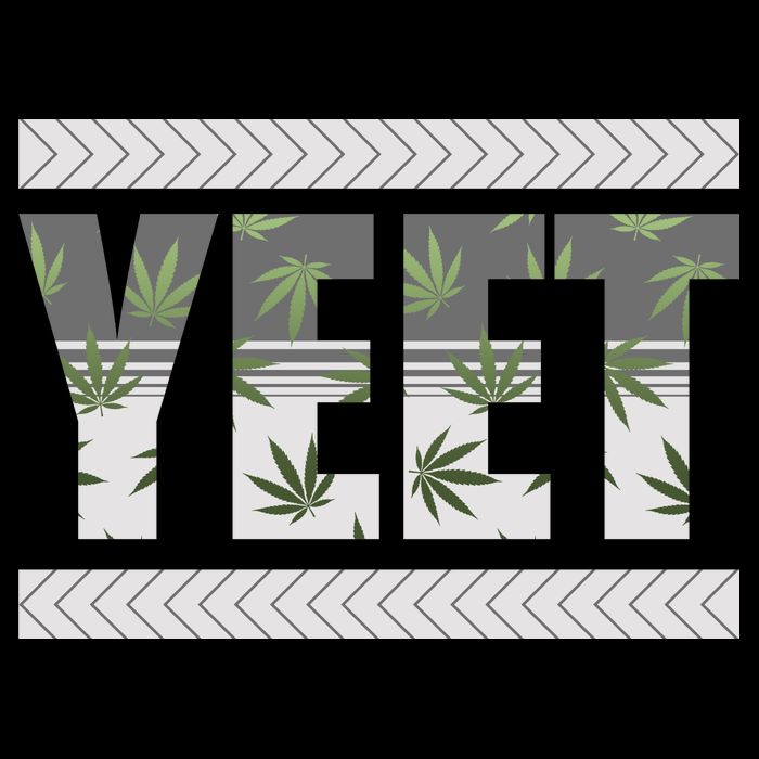 Yeet Meme Cannabis Leaf Pattern Pom Pom 12in Knit Beanie