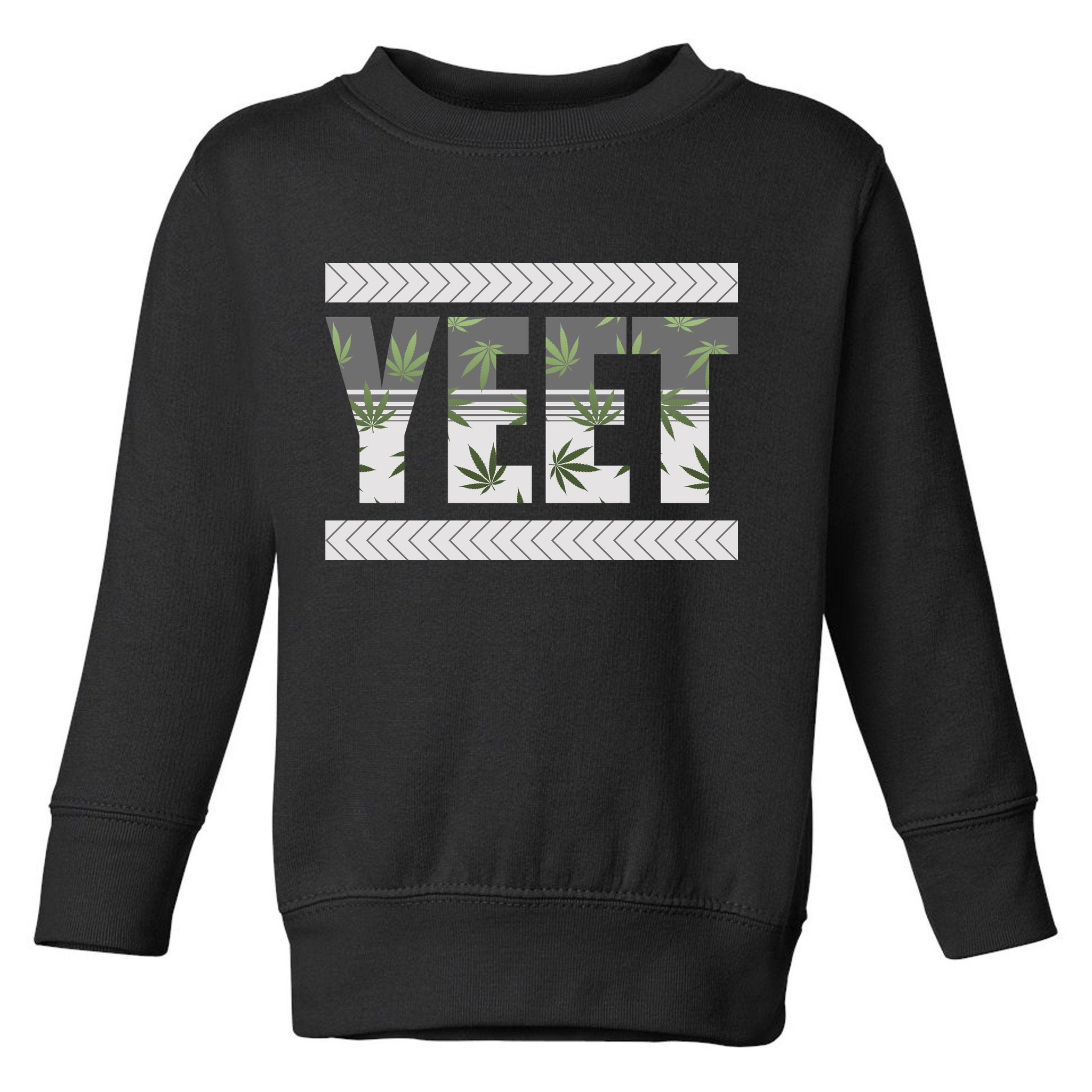 Yeet Meme Cannabis Leaf Pattern Toddler Sweatshirt