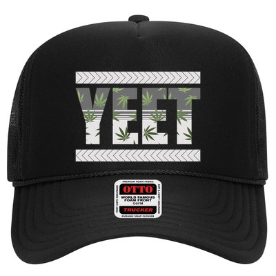 Yeet Meme Cannabis Leaf Pattern Trucker Hat
