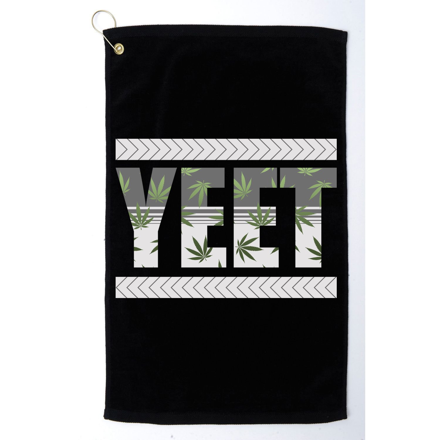 Yeet Meme Cannabis Leaf Pattern Golf Towel