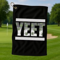 Yeet Meme Cannabis Leaf Pattern Golf Towel