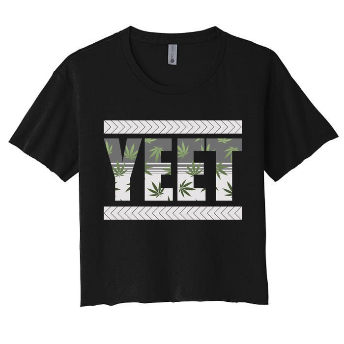 Yeet Meme Cannabis Leaf Pattern Crop Top