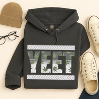 Yeet Meme Cannabis Leaf Pattern Hoodie