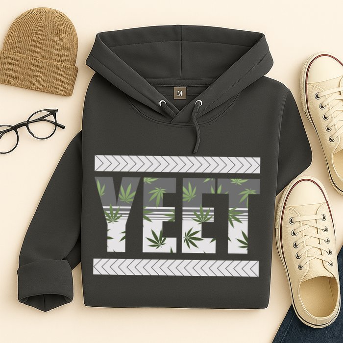 Yeet Meme Cannabis Leaf Pattern Hoodie