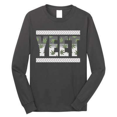 Yeet Meme Cannabis Leaf Pattern Long Sleeve Shirt