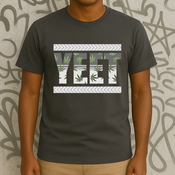 Yeet Meme Cannabis Leaf Pattern T-Shirt