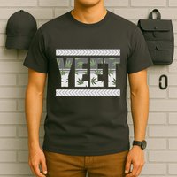 Yeet Meme Cannabis Leaf Pattern T-Shirt
