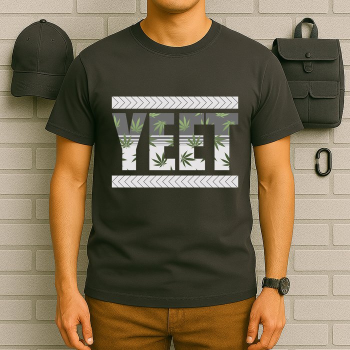 Yeet Meme Cannabis Leaf Pattern T-Shirt