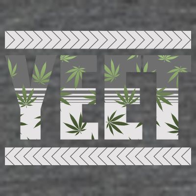 Yeet Meme Cannabis Leaf Pattern T-Shirt