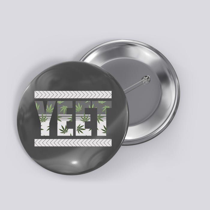 Yeet Meme Cannabis Leaf Pattern Button