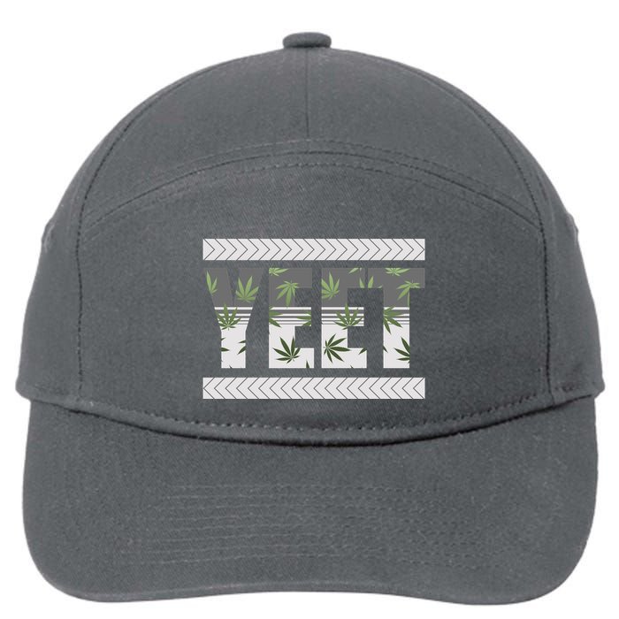 Yeet Meme Cannabis Leaf Pattern 7-Panel Snapback Hat